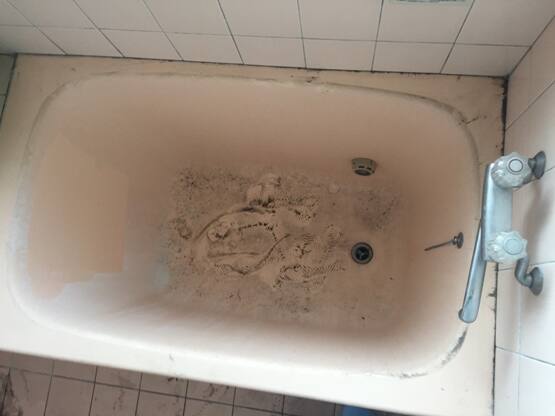 浴室掃除施工例タイル人工大理石