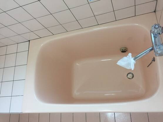 浴室掃除施工例タイル人工大理石