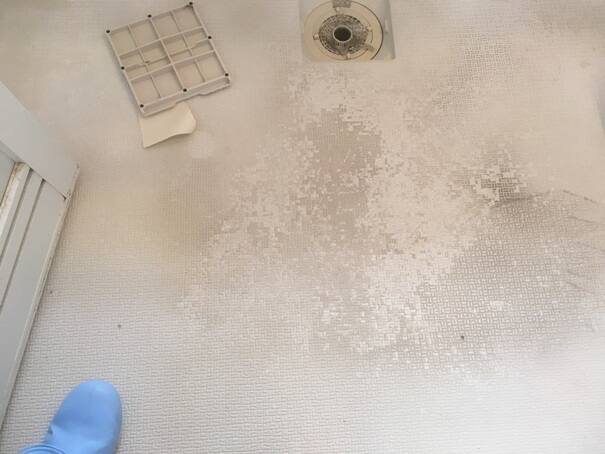 浴室床の黒ずみ